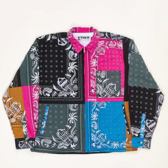 Vyner Articles Zip Up Jacket - Bandana Patchwork
